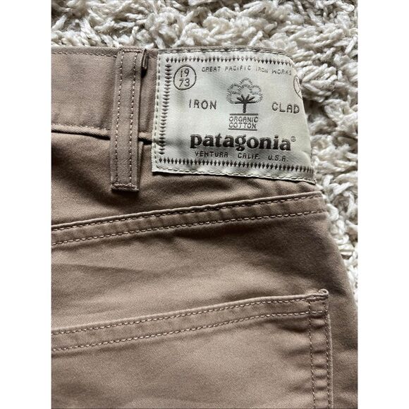 Patagonia Performance Twill Jeans Men 30x32 Tan Iron Clad Organic Straight Pants - Picture 5 of 11